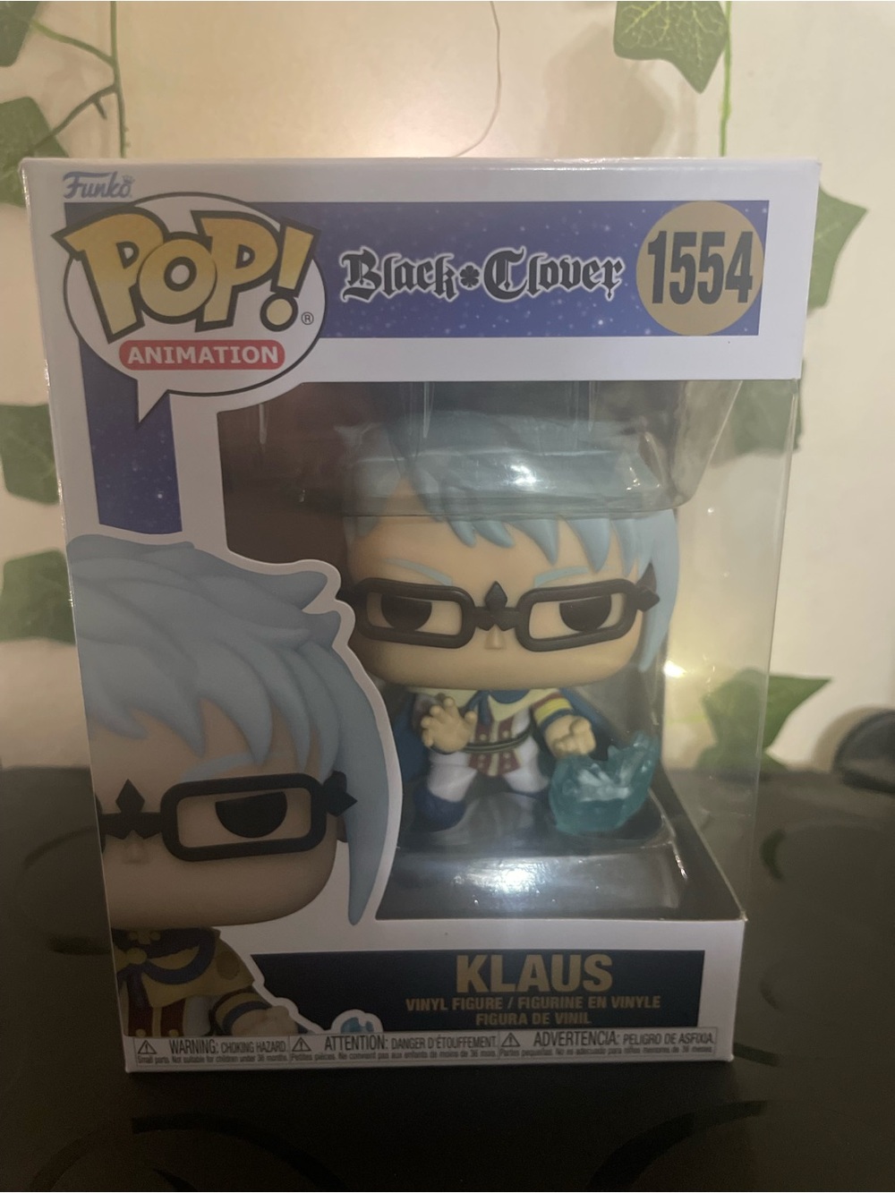 Funko Pop! Animation Black Clover Klaus Vinyl Figure - Light Blue, Black, White